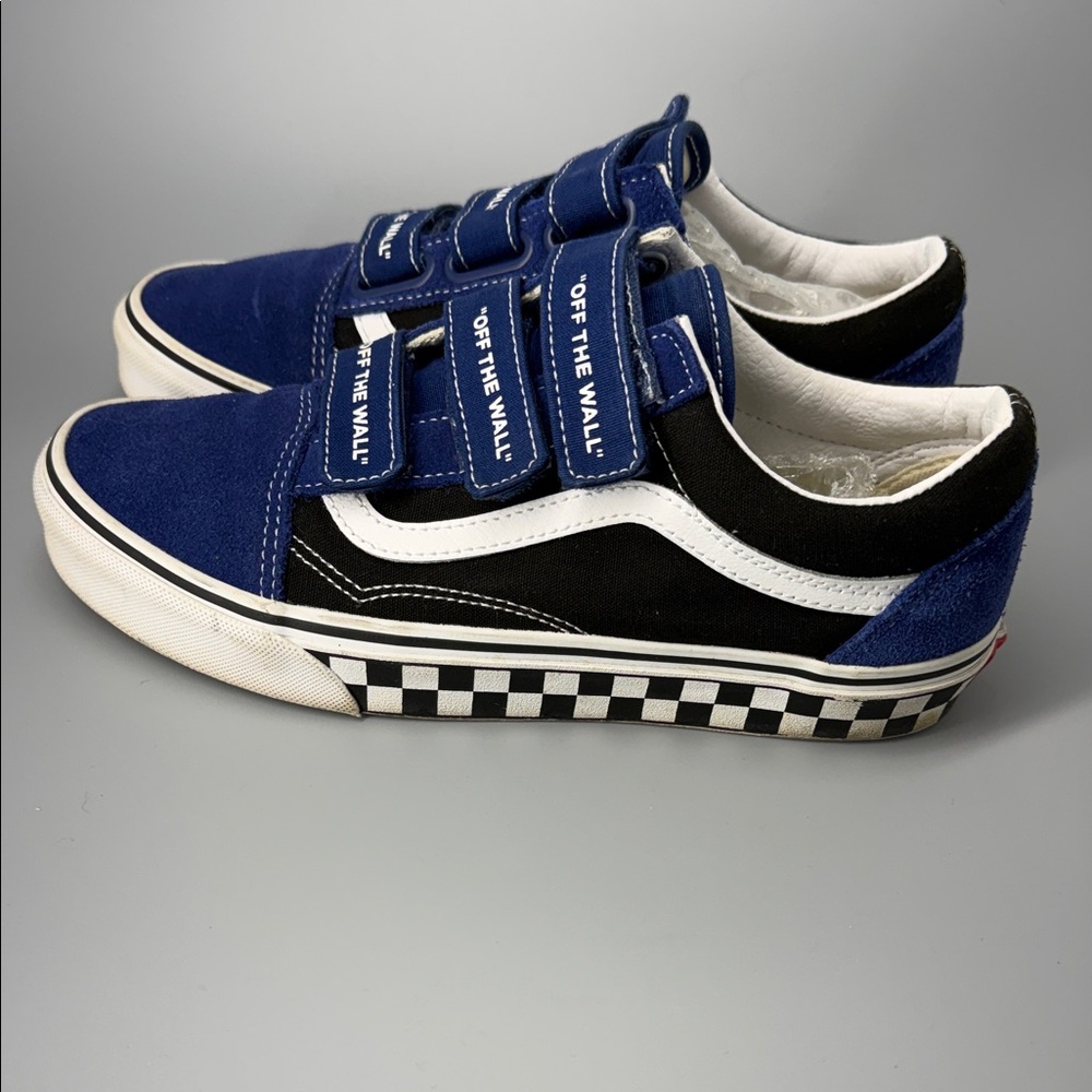 Vans Off The Wall Unisex Canvas Suede Sneaker Blue Graphic Size 7M 8.5W